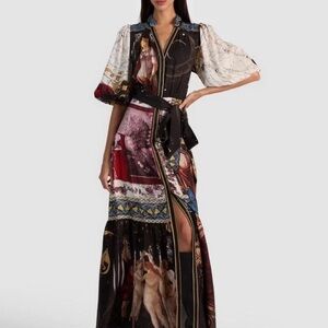 Alice & Trixie Artistic Black and Red Maxi Dress